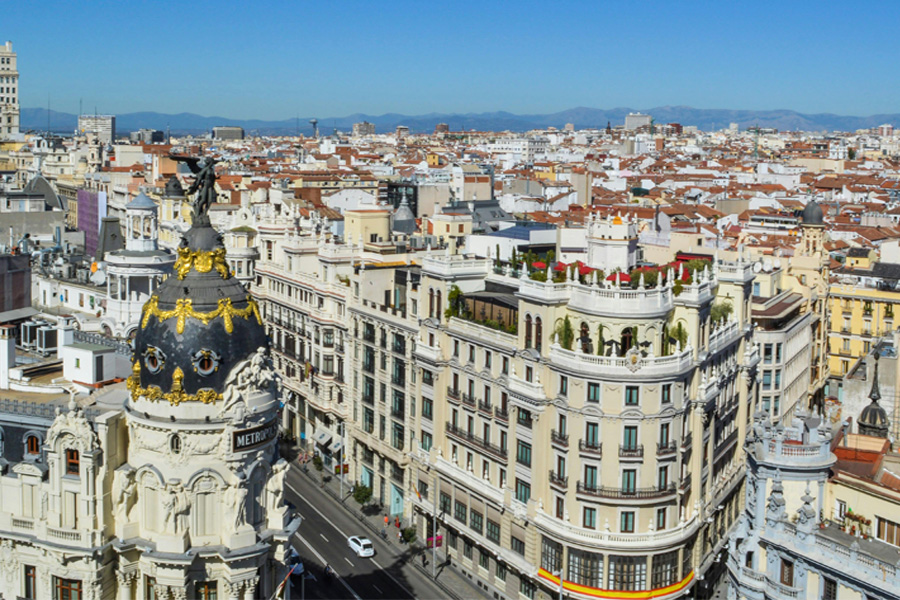 Imagen de la ciudad de Madrid vista cenital
